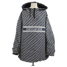 Chaqueta con capucha oversized de poliéster azul oblicuo Christian Dior Azul