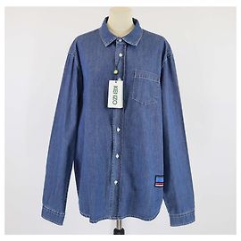 Camicia casual a maniche lunghe XL in denim blu Kenzo Blu