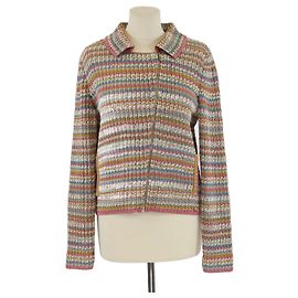 Giacca in cotone a coste multicolore con zip Chanel Multicolore