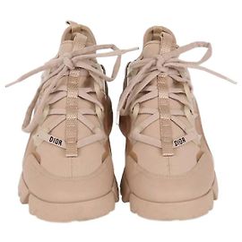 Christian Dior Nude Neoprene D-Connect Low Top Sneakers Flesh