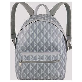 Christian Dior Grey CD Diamond Coated Canvas Rider Backpack Grey