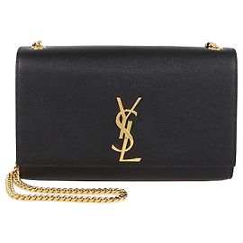 Saint Laurent Black Leather Medium Kate Shoulder Bag Black