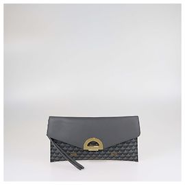 Fauré Le Page Faure Le Page Grey Coated Canvas & Leather Parade Clutch Grey