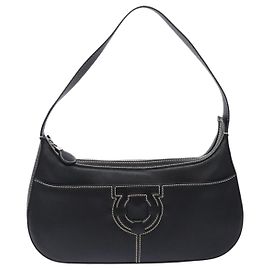 Borsa a Spalla Gancini in Pelle Salvatore Ferragamo Nero