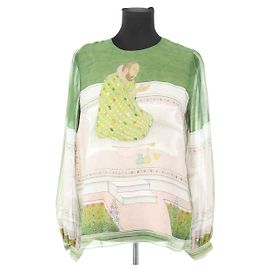 Giambattista Valli Green silk blouse Green