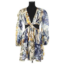 Zimmermann Abito in lino multicolore Multicolore