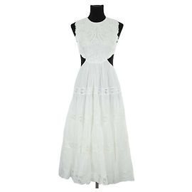 Vestido de algodón blanco Zimmermann Blanco