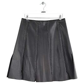 Louis Vuitton Schwarzer Lederrock Schwarz