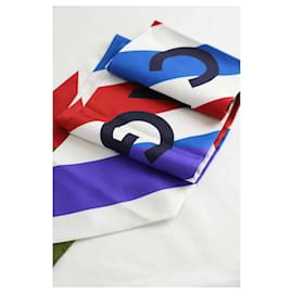 Balenciaga-Lenço de seda multicolorido-Multicor