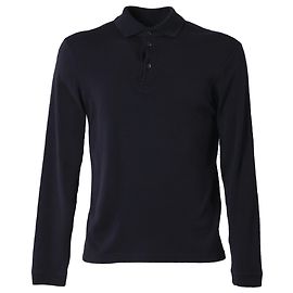 Giorgio Armani Navy Cashmere Polo Black