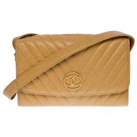 Bolso CHANEL de Cuero Beige - 103014 Beige
