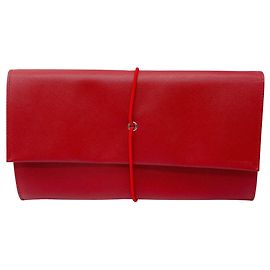 Prada Rote Saffiano Leder Clutch Tasche Rot