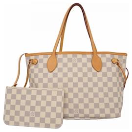 Louis Vuitton-Louis Vuitton Damier Azur Neverfull PM Tote Bag-White