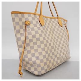 Louis Vuitton-Louis Vuitton Damier Azur Neverfull MM Tote Bag-White