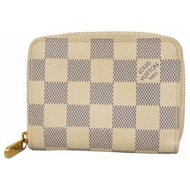 Louis Vuitton-Louis Vuitton Damier Azur Zippy Coin Purse N63069 White-White