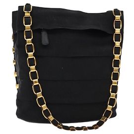 Salvatore Ferragamo Vala Shoulder Bag Canvas Black