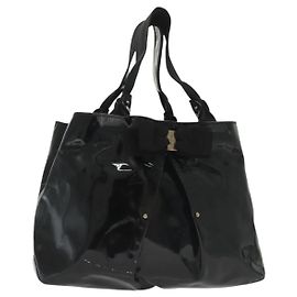 Salvatore Ferragamo Vala tote Patent Leather Black