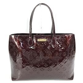 Louis Vuitton-Louis Vuitton Monogram Vernis Wilshire MM Tote Bag-Dark red,Purple
