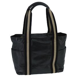 Borsa Tote Vintage in Pelle Bally Nero
