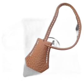 Hermès Togo Gold Clochette mit Reißverschluss, Neu mit Dustbag, für Kelly und Birkin Braun