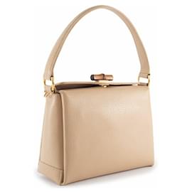 Gucci-Gucci Old Bamboo Shoulder Bag-Beige