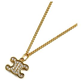 Céline Colar GP Triomphe com strass CELINE Dourado