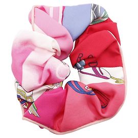 Scrunchie in seta Claudia di Hermès Rosa Multicolore