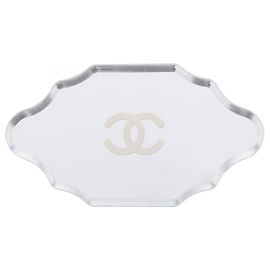 Chanel Coco Mark Spiegel Brosche Silber