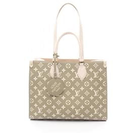 Louis Vuitton-Louis Vuitton On the Go MM Tote Bag-Cream,Khaki