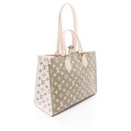 Louis Vuitton-Louis Vuitton On the Go MM Tote Bag-Cream,Khaki