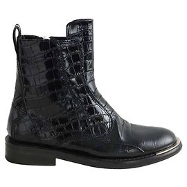 Zadig & Voltaire Black leather boots Black