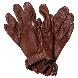 Autre Marque Dunhill, Braune Leder-Bikerhandschuhe Braun
