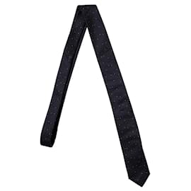 Saint Laurent-Saint Laurent, star printed tie-Black
