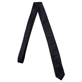 Corbata estampada con estrellas Saint Laurent Negro