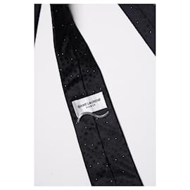 Saint Laurent-Saint Laurent, star printed tie-Black