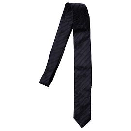 Corbata negra con rayas diagonales y puntos de Dolce & Gabbana Negro