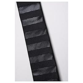 Saint Laurent-Saint Laurent, black striped structured tie-Black