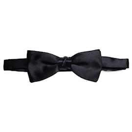 Saint Laurent-Saint Laurent, black satin bow tie-Black