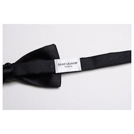 Saint Laurent-Saint Laurent, black satin bow tie-Black