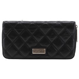 Chanel Matelasse Long Wallet in Black Lambskin Black