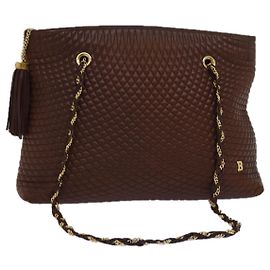 Bally Vintage Tote Bag Leather Brown