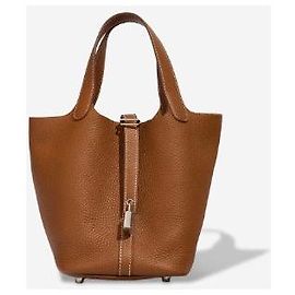 Hermès Bolsa HERMES Picotin em Couro Dourado - 102975 Dourado