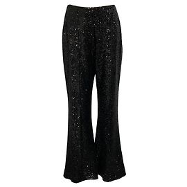 Elie Saab Black Sequined Flared Pants Black