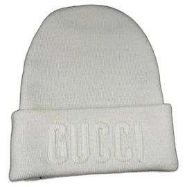 Gucci Beanie White Wool Size M White
