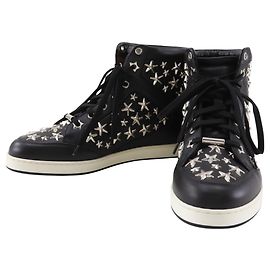 Sneakers alte con borchie a stella JIMMY CHOO Nero