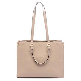 Louis Vuitton-Louis Vuitton On the Go MM Tote Bag-Beige,Grey