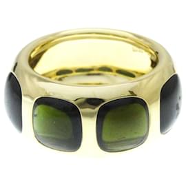 Pomellato-Pomellato Byzantine 18K Yellow Gold Tourmaline Band Ring-Green