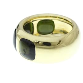 Pomellato-Pomellato Byzantine 18K Yellow Gold Tourmaline Band Ring-Green