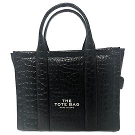 Bolsa tote preta em croco estampado Marc Jacobs Preto