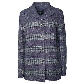Chanel, lila Tweed-Blazer mit Lurex Grau Lila